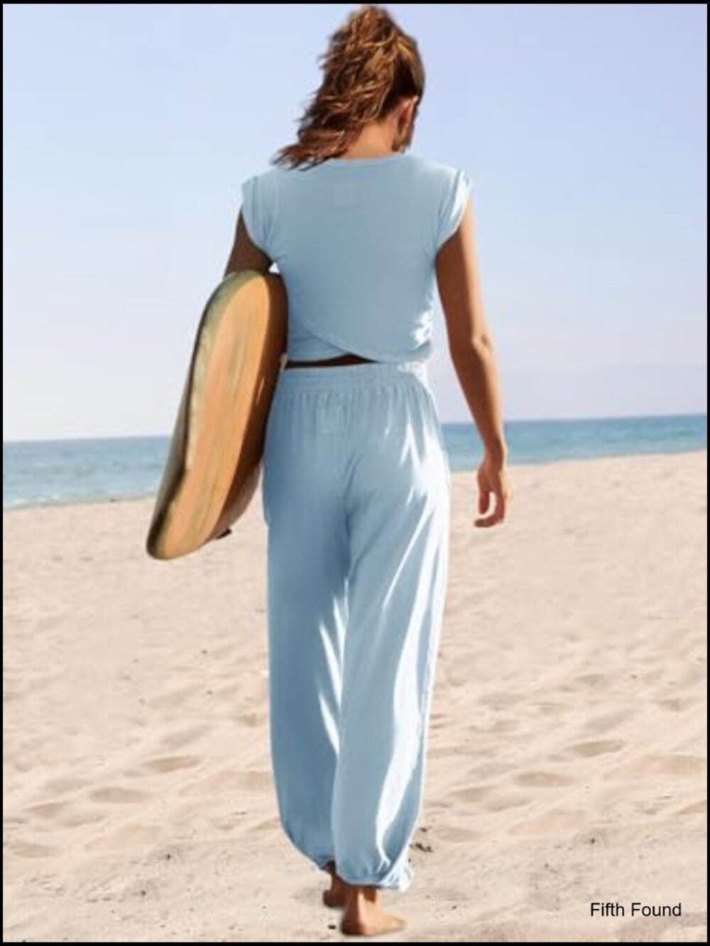2 Piece Lounge Set Crop Top Wide Leg Pants Tracksuit Loungewear - Picture 4 of 7